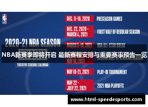 NBA新赛季即将开启 最新赛程安排与重要赛事预告一览